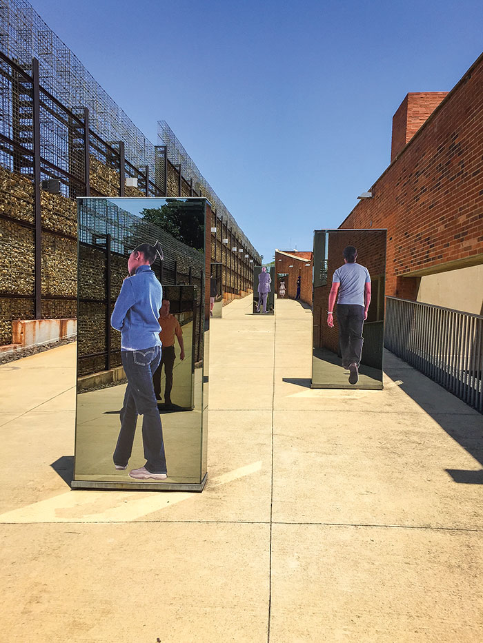 Walkway outside the Apartheid Musuem