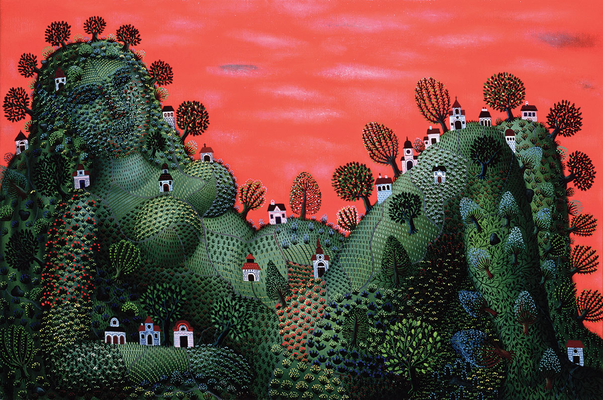 Tamas Galambos, Summer, 1981, oil on canvas. A detail from Galambos’s painting also appears on the cover of García Marquez’s One Hundred Years of Solitude reprinted by Penguin London in 2000.