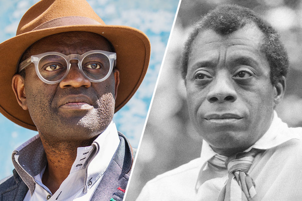 Alain Mabanckou photo by Shevaun Williams. James Baldwin photo by Allan Warren.