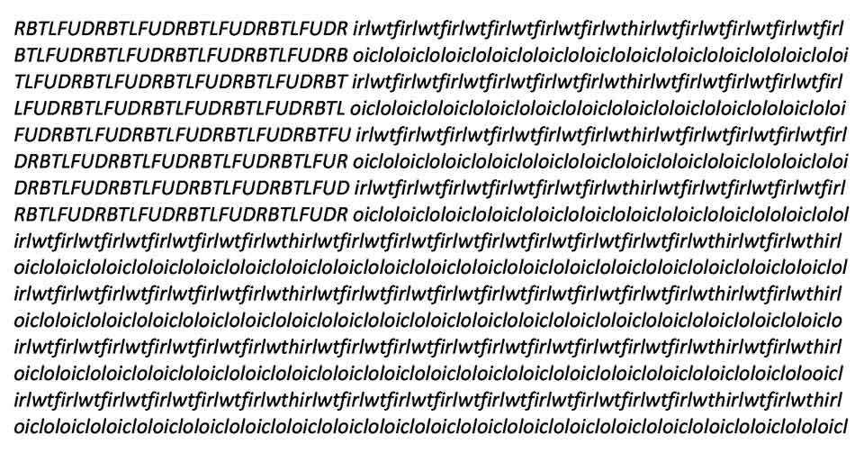 Various syllable clusters arranged to resemble the American flag