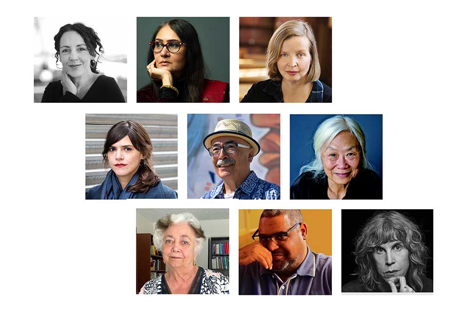 A collage of photographs of the Neustadt finalists for 2024.