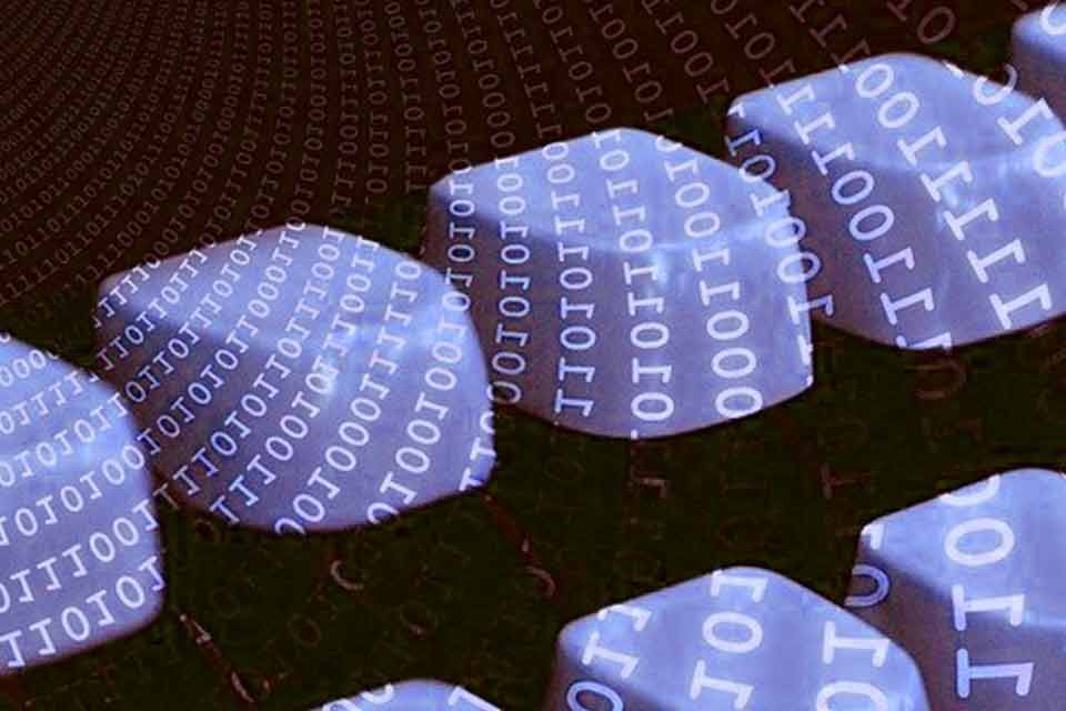 Digiital number projected on to computer keyboard keys