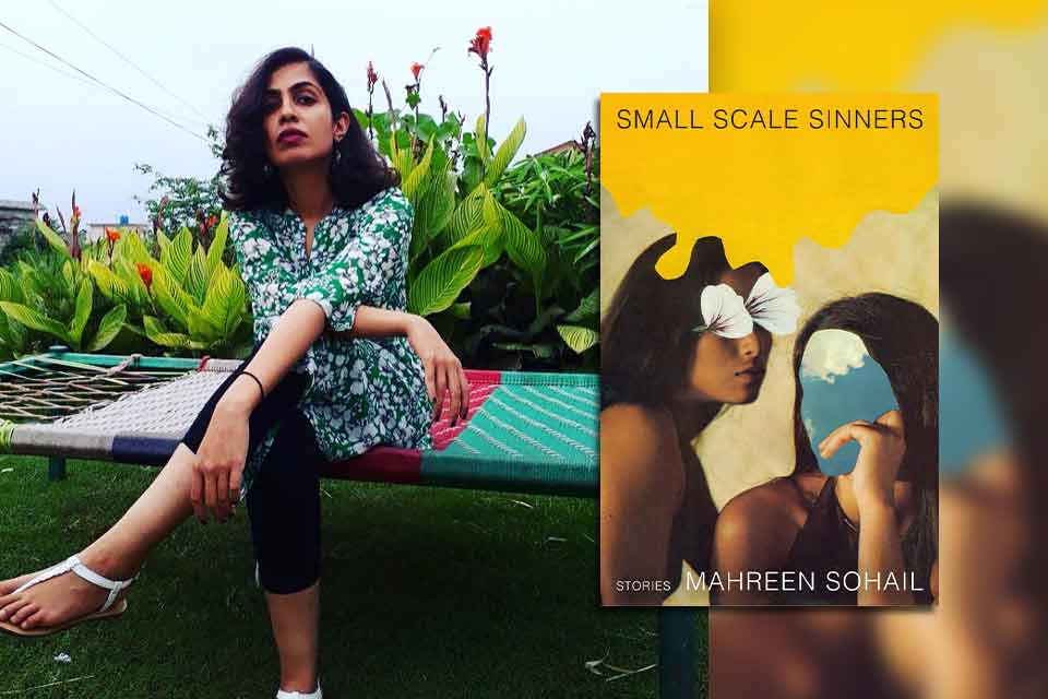 Mahreen Sohail with the cover to her book Small Scale Sinners