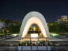 Memorial cenotaph in Hiroshima Peace Memorial Park