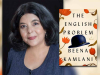 A photo of Beena Kamlani with the cover to her book The English Problem