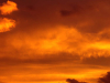 A sky at sunset, a thin blanket of orange clouds lightly covering it