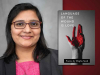Megha Sood with the cover to her book Language of the Wound Is Love