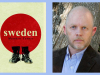 The cover to Matthew Turner's book Sweden with a photo of Turner juxtaposed