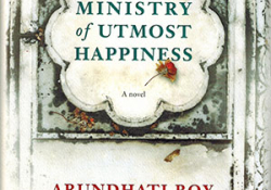 The cover to The Ministry of Utmost Happiness by Arundhati Roy