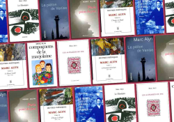 A collage of Marc Alyn's book covers