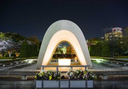 Memorial cenotaph in Hiroshima Peace Memorial Park