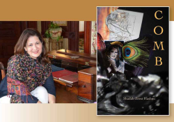 A photograph of Shadab Zeest Hashmi juxtaposed against the cover to her book Comb