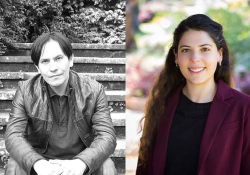 Author Gunter Silva and translation prize winner Samantha Vila