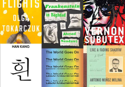 A collage of the 2018 Man Booker International Prize short-list nominees