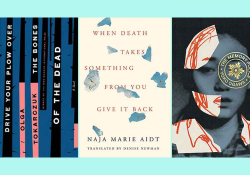 The covers to Drive Your Plow over the Bones of the Dead, When Death Takes Something from You, and the Memory Police