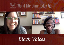 A screen capture from the fifth episode of WLT Book Buzz, featuring hosts Laura Hernandez and Bunmi Ishiola
