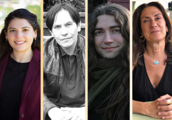 The winning translators and translated authors in a tiled image