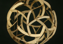 George Hart, Orb, 24x24x24 inches, laser-cut wood, 2014. 