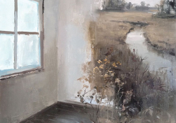 Jeremy Miranda,  Salt Marsh, 2014, acrylic on panel. Courtesy of the artist.